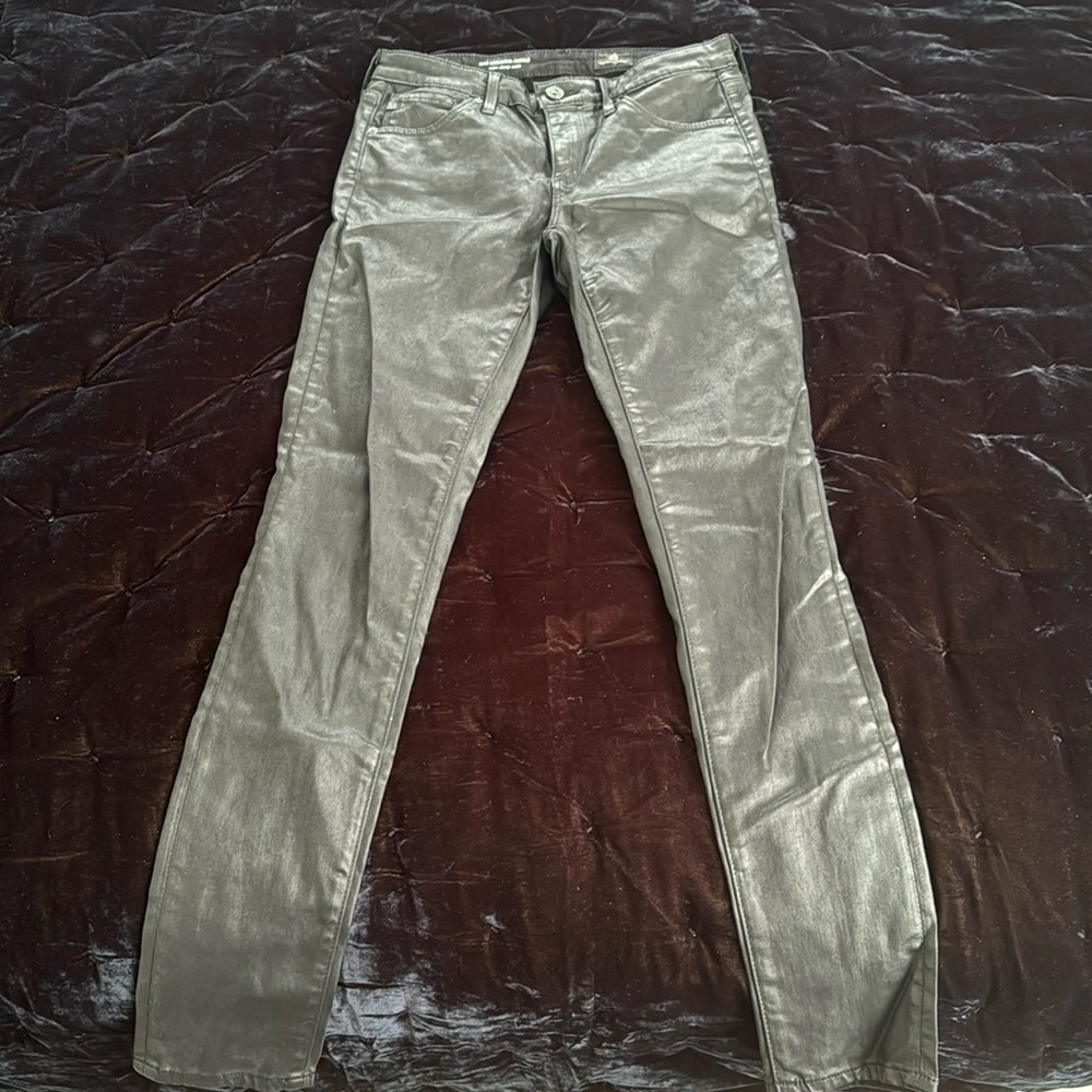 AG jeans black wax coated